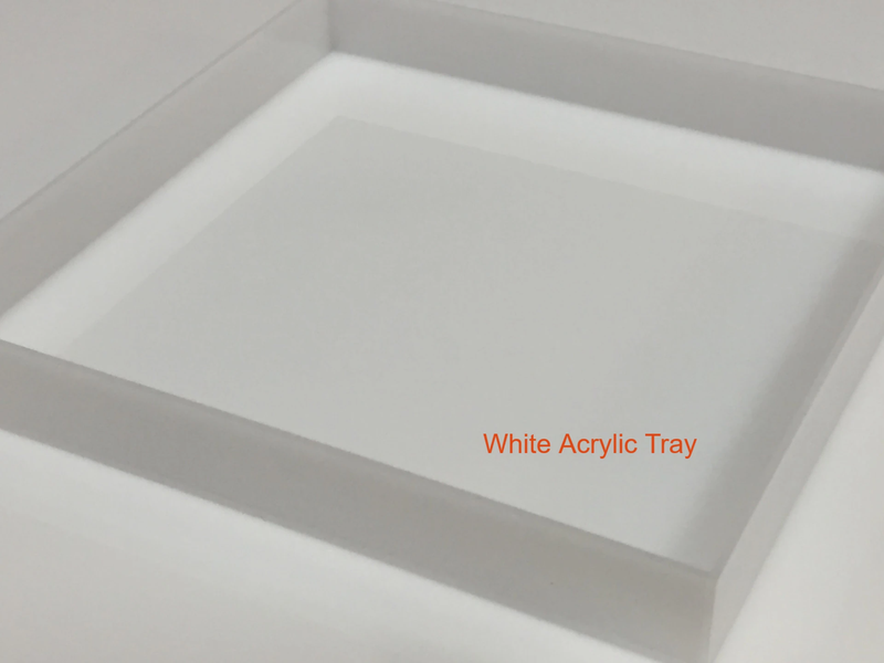 10cm Square Acrylic Tray - White