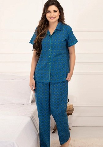 Cotton Rich Printed Top & Pyjama