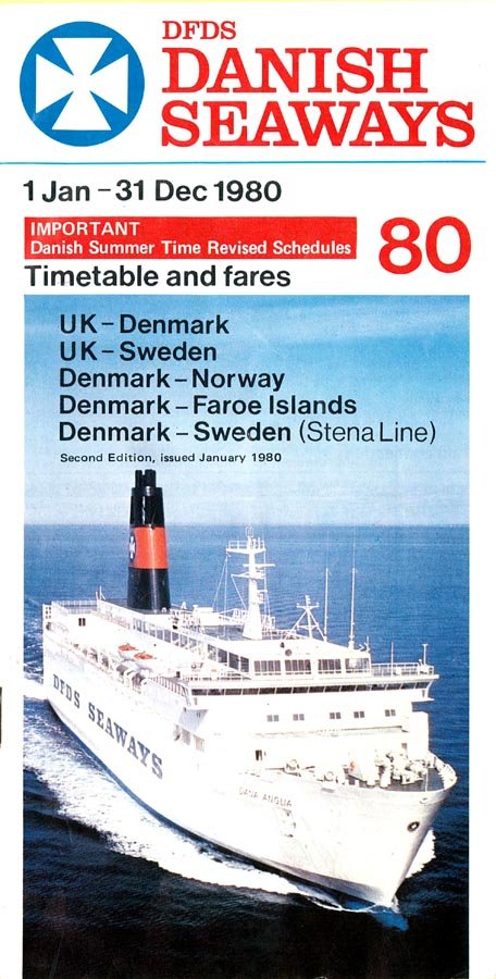 DFDS Schedule 1980