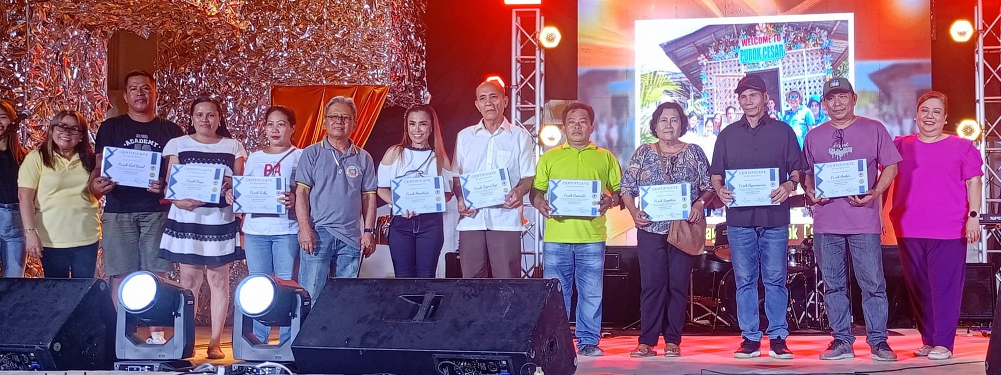 Purok Red Coral Received an Award during the Liga ng mga Barangay Night 2024