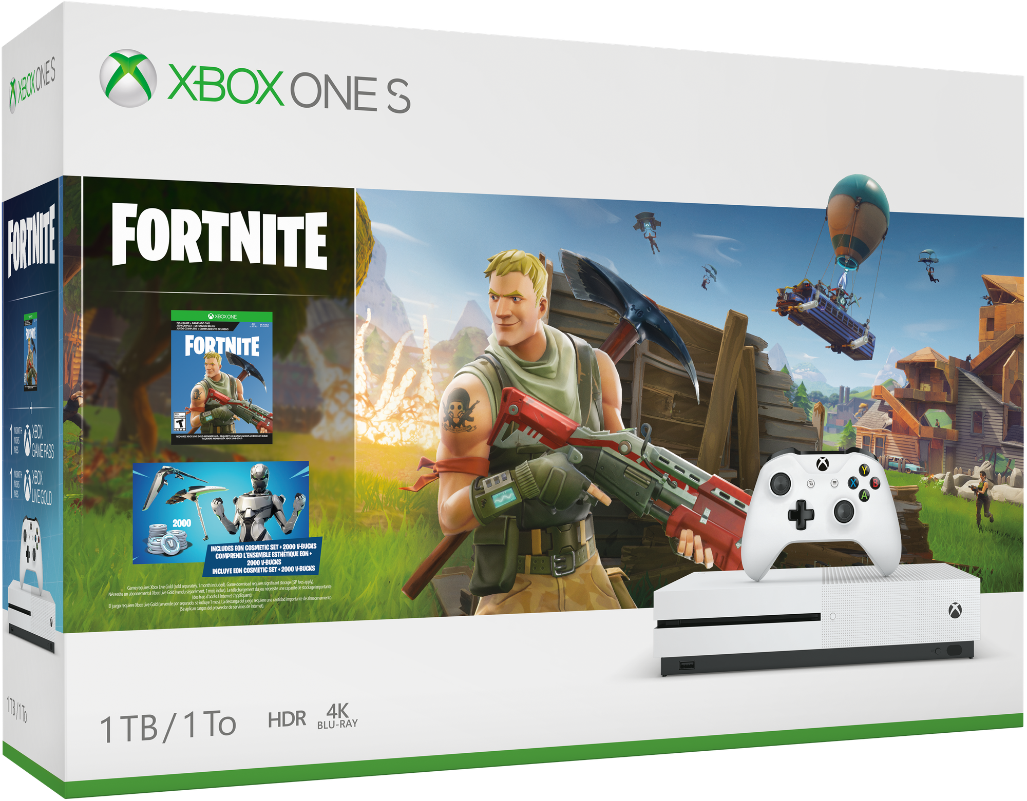 Consola Xbox One S, 1TB + Paquete Fortnite - Bundle Edition