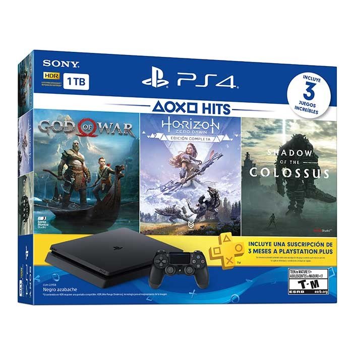 PlayStation 4 Hits 1TB con 3 juegos: God of War, Horizon Zero Dawn, Shadow of the Colossus - Bundle Edition