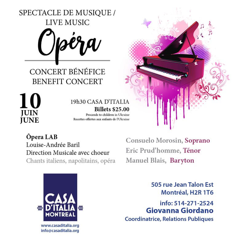 CONCERT BÉNÉFICE EN SOLIDARITÉ AUX UKRAINIENS - CONCERTO DI BENEFICENZA - CONCERTO DI BENEFICENZA DI SOLIDARIETÀ PER L'UCRANIA