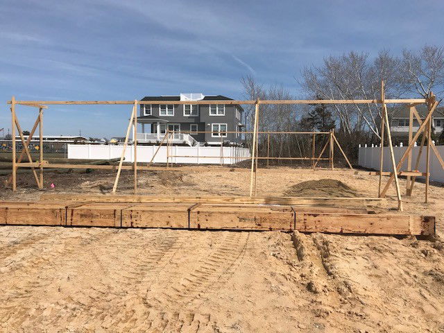 Completed set batter boards on 5th St in Surf City