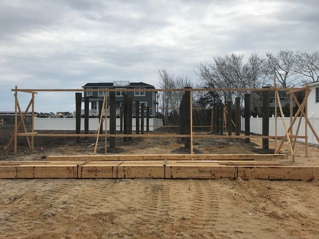 Batter boards and Pilings