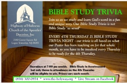 BIBLE STUDY TRIVIA
