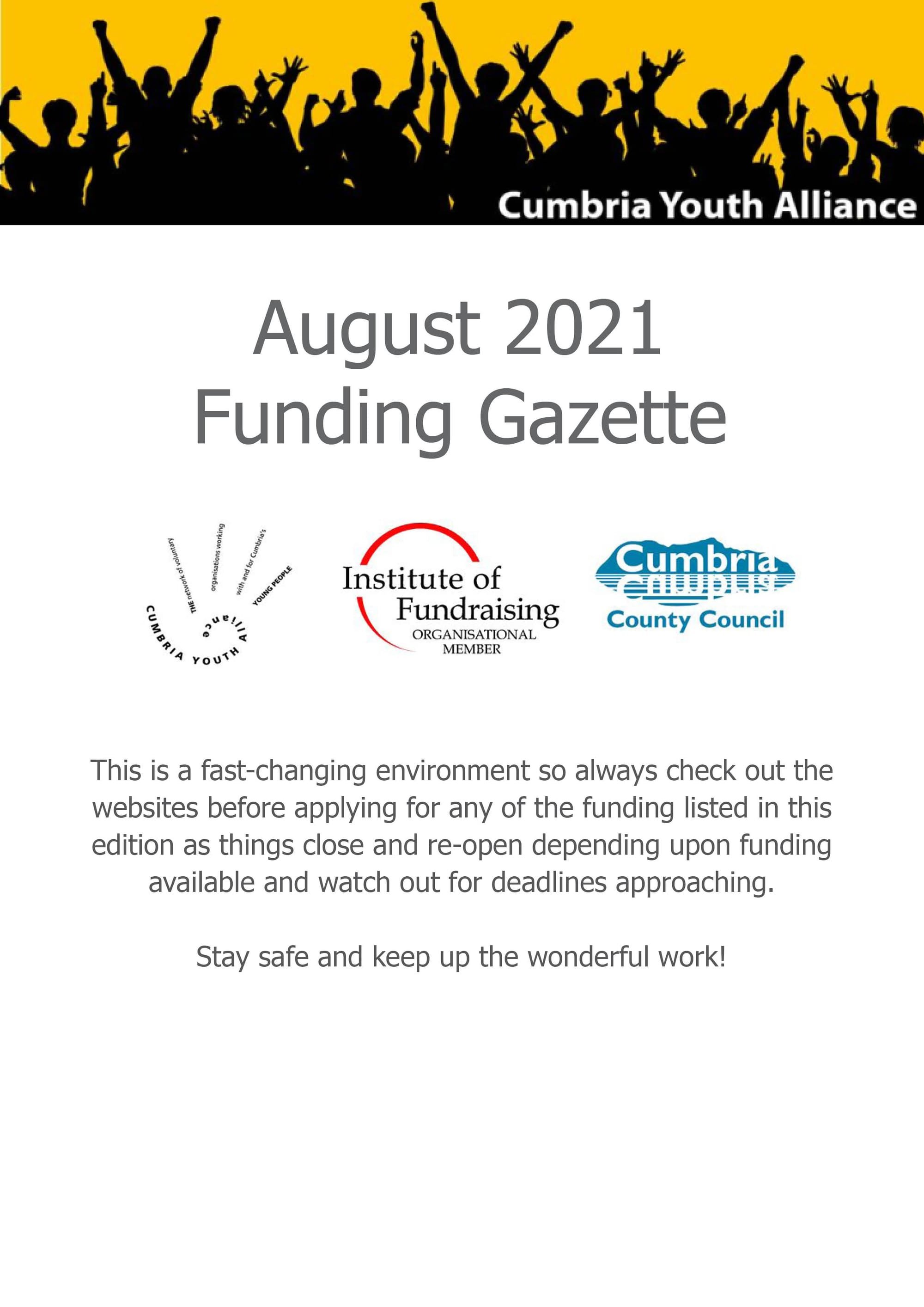 August 2021 Funding Gazette