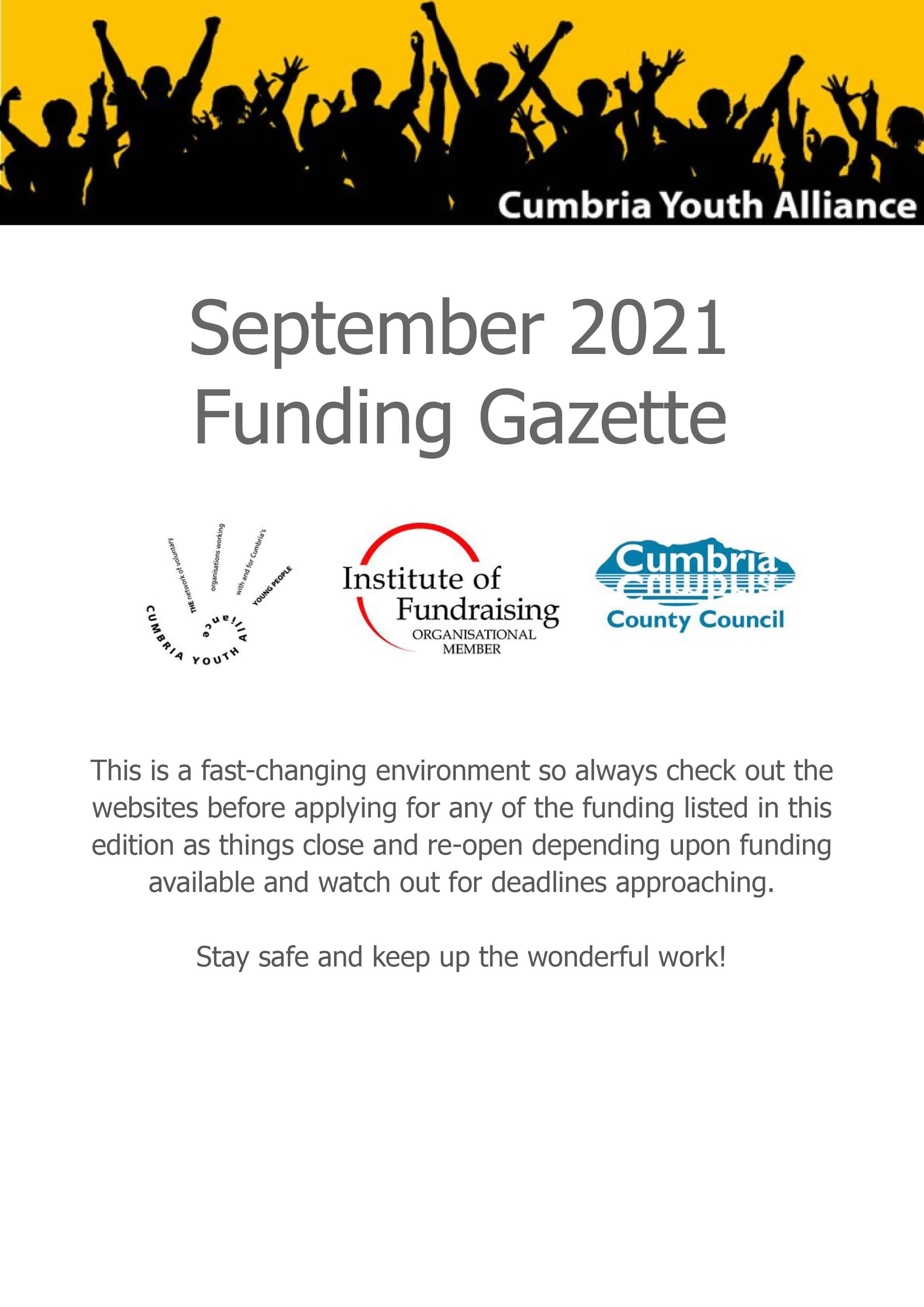 September 2021 Funding Gazette