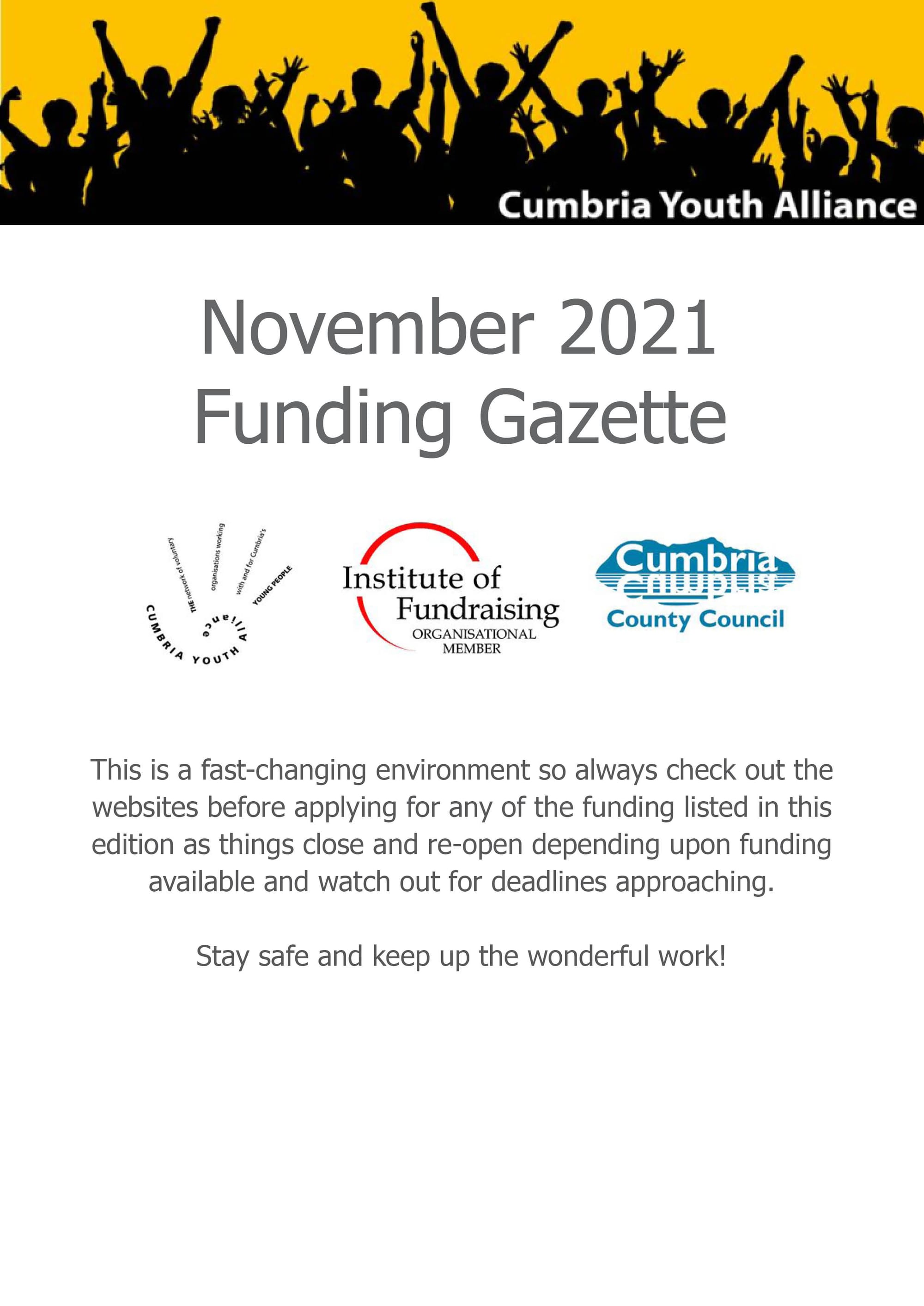 November 2021 Funding Gazette
