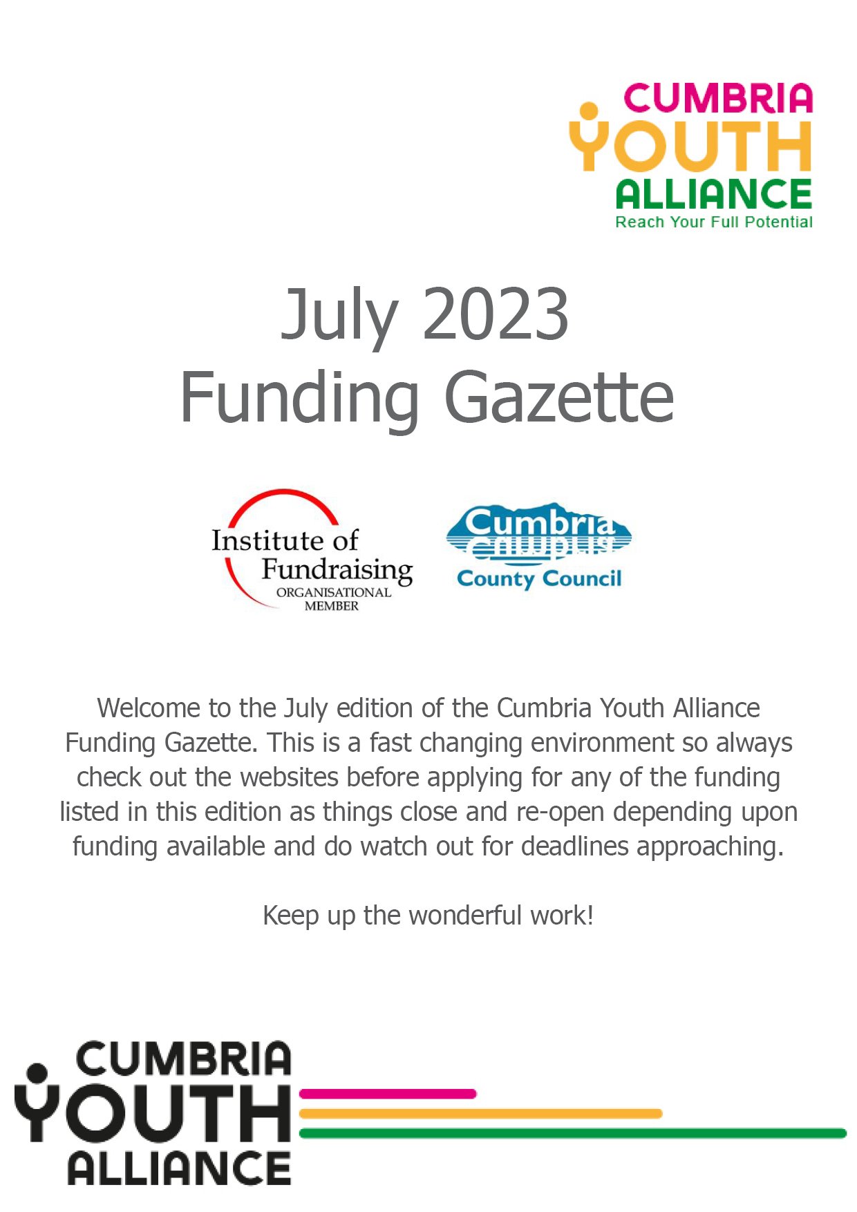 July 2023 Funding Gazette