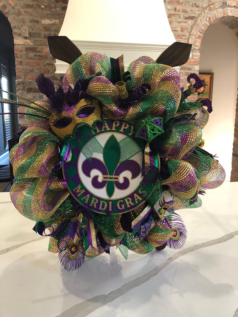 Mardi Gras Emblem - Creative Wreath Designs