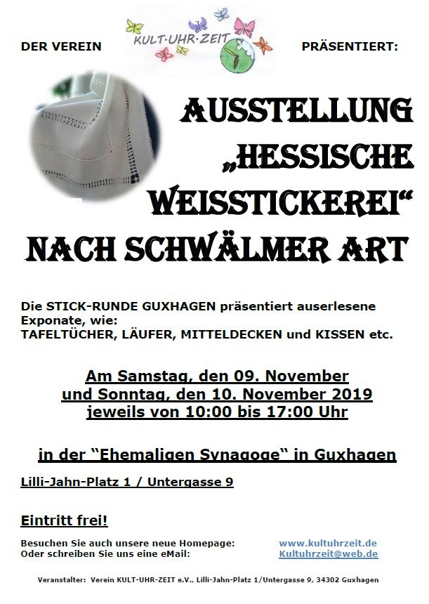 Ausstellung "Hessische Weißstickerei nach Schwälmer Art"