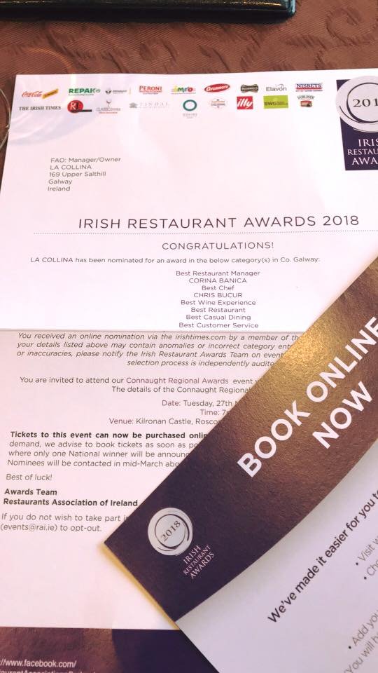 Best Irish Restaurant Awards 2018