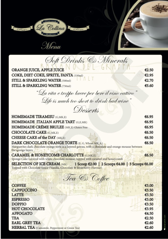 Desserts & Coffees