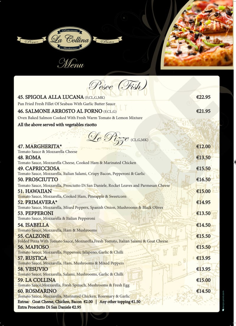 Menu 2023 - La Collina in London