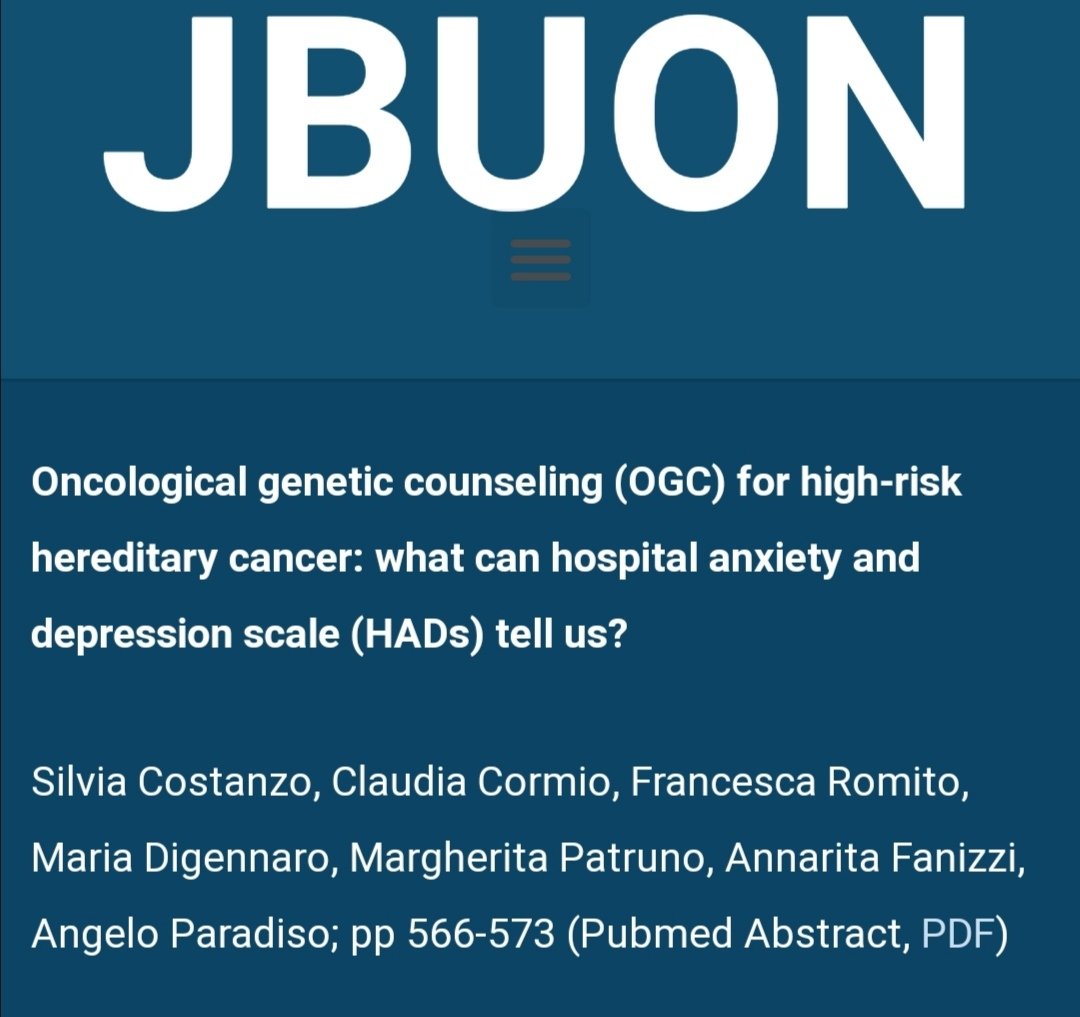 Oncological Genetic Counseling (OGC) for high-risk hereditary cancer: what can HADs tell US?.