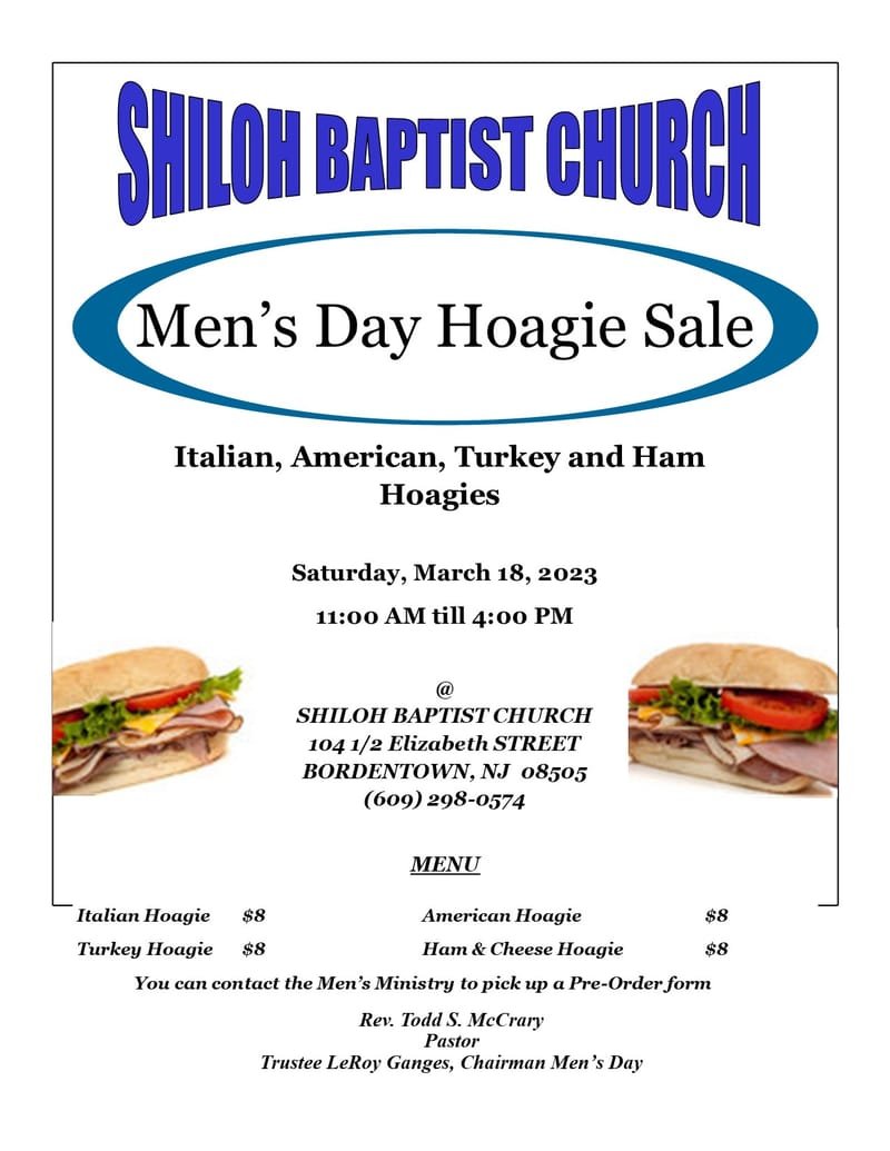 Shiloh Men's Day Hoagie Sale