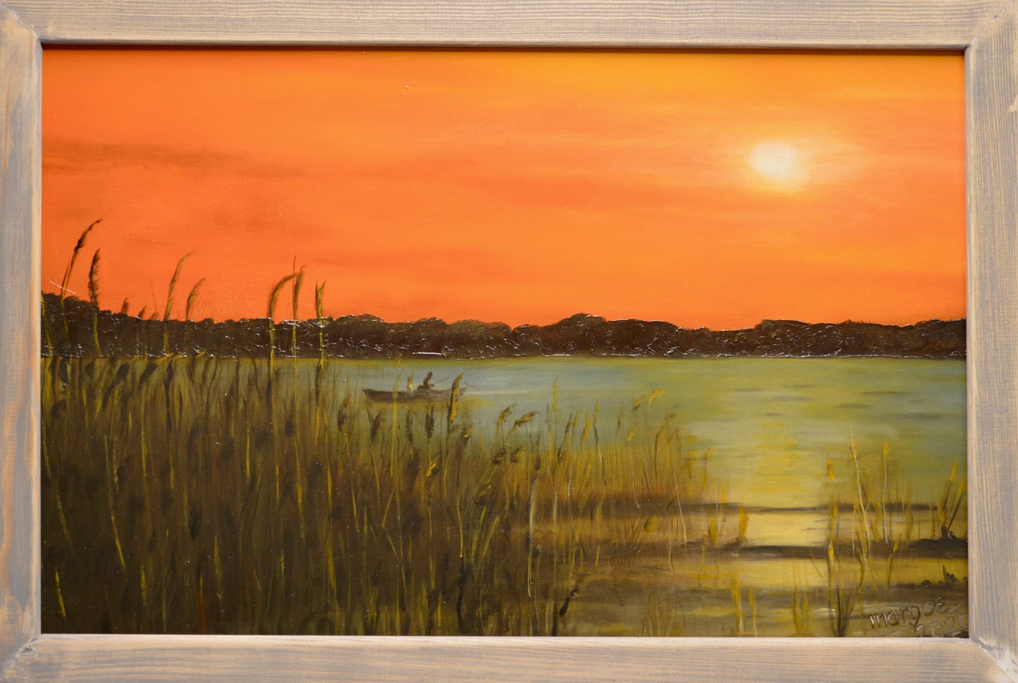 Sonnenuntergang am Kölpinsee, Öl auf Leinwand  (40x60)