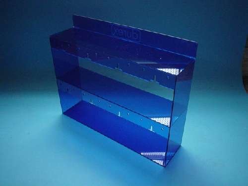 Blue acrylic display unit