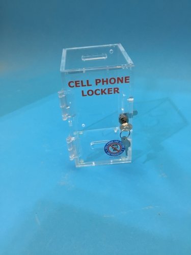 Clear plexiglass cell phone box