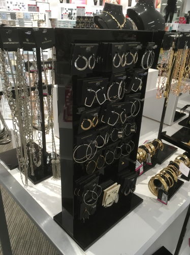 Black acrylic jewelry stand