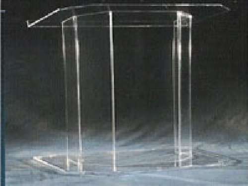 Clear lucite podium