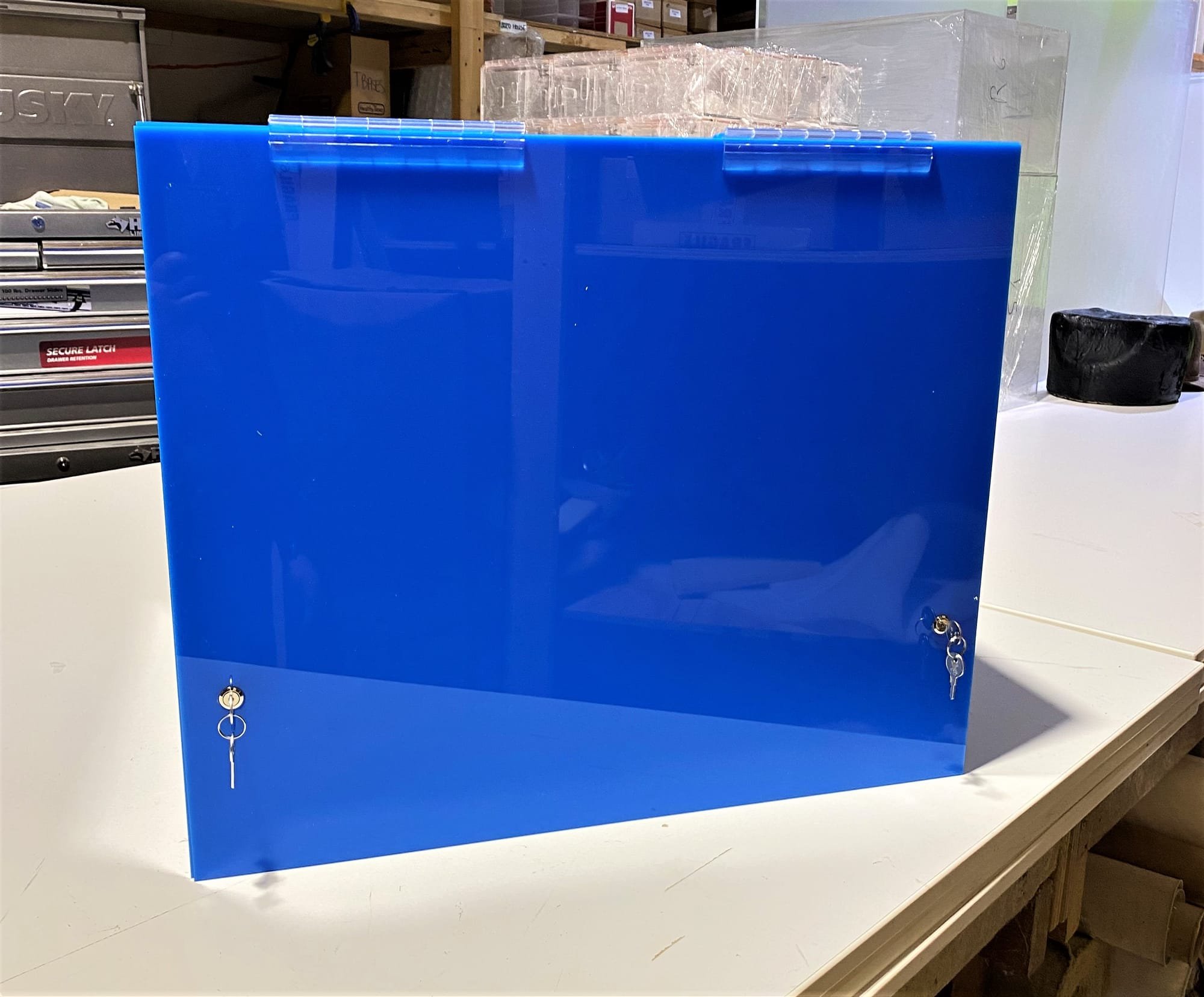 Solid Blue Acrylic Computer Security Case