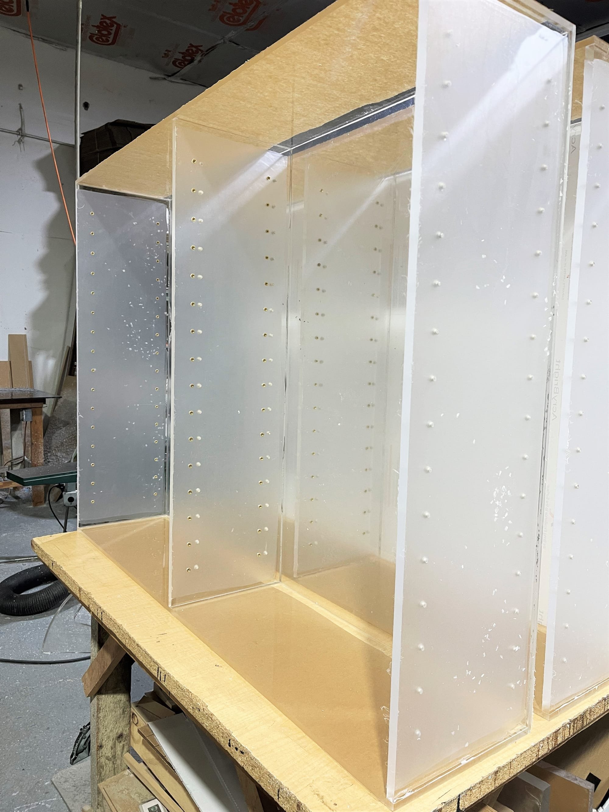 Custom Clear Acrylic Cabinet/Shelf Unit