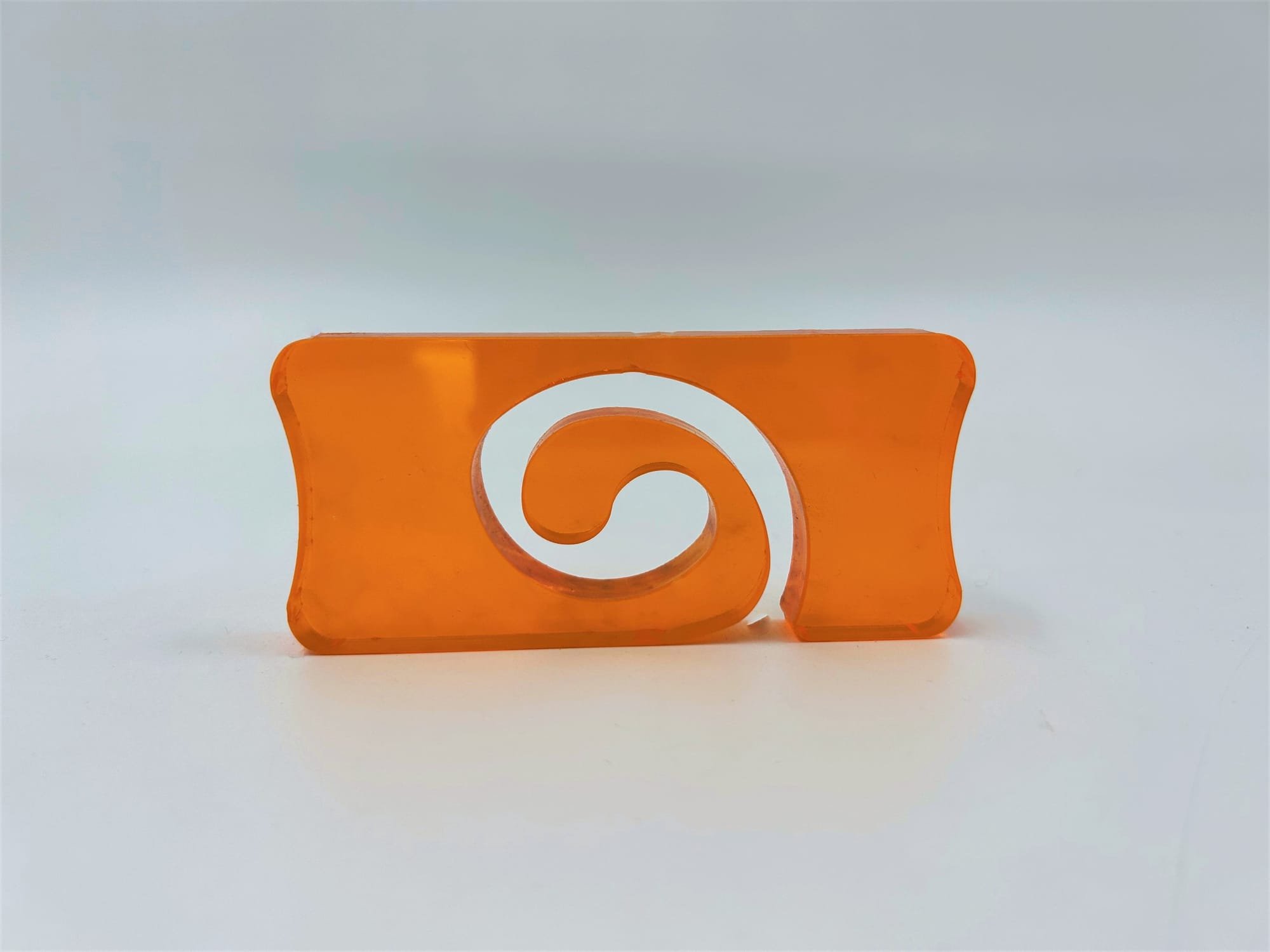 Custom Laser Cut Fluorescent Orange Acrylic