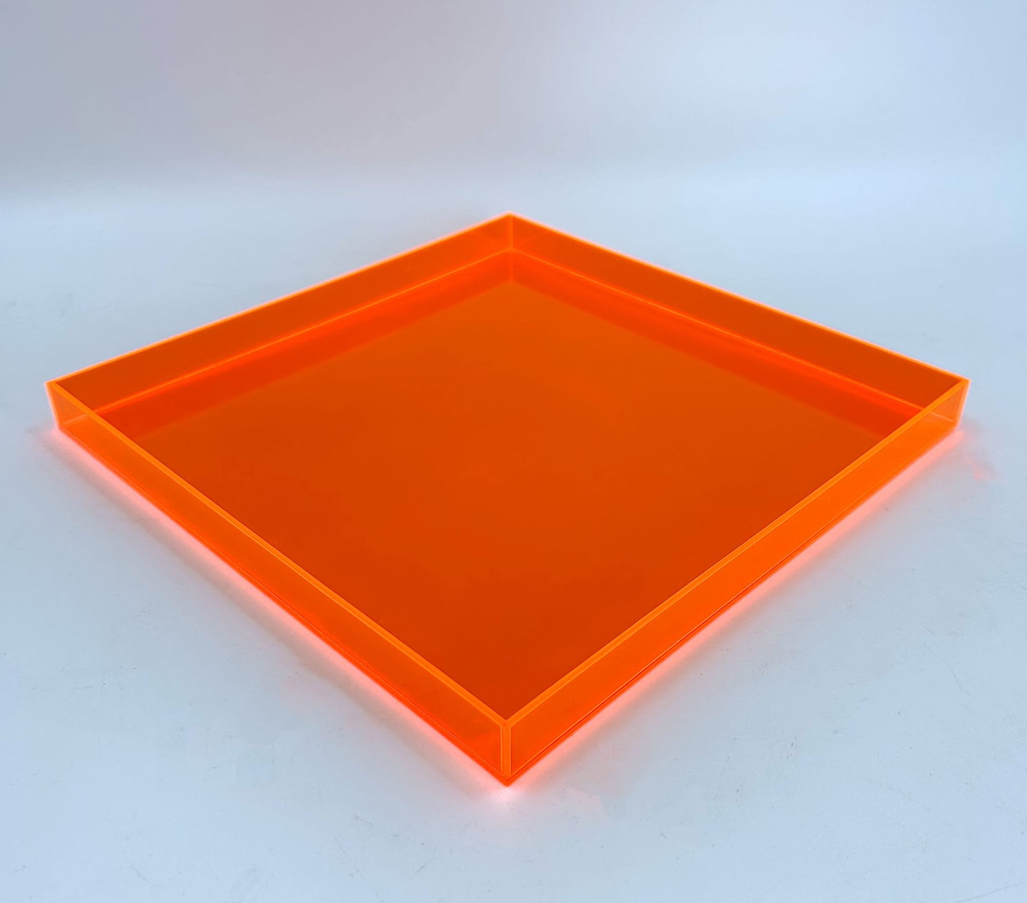 Shallow Fluorescent Orange Acrylic Tray