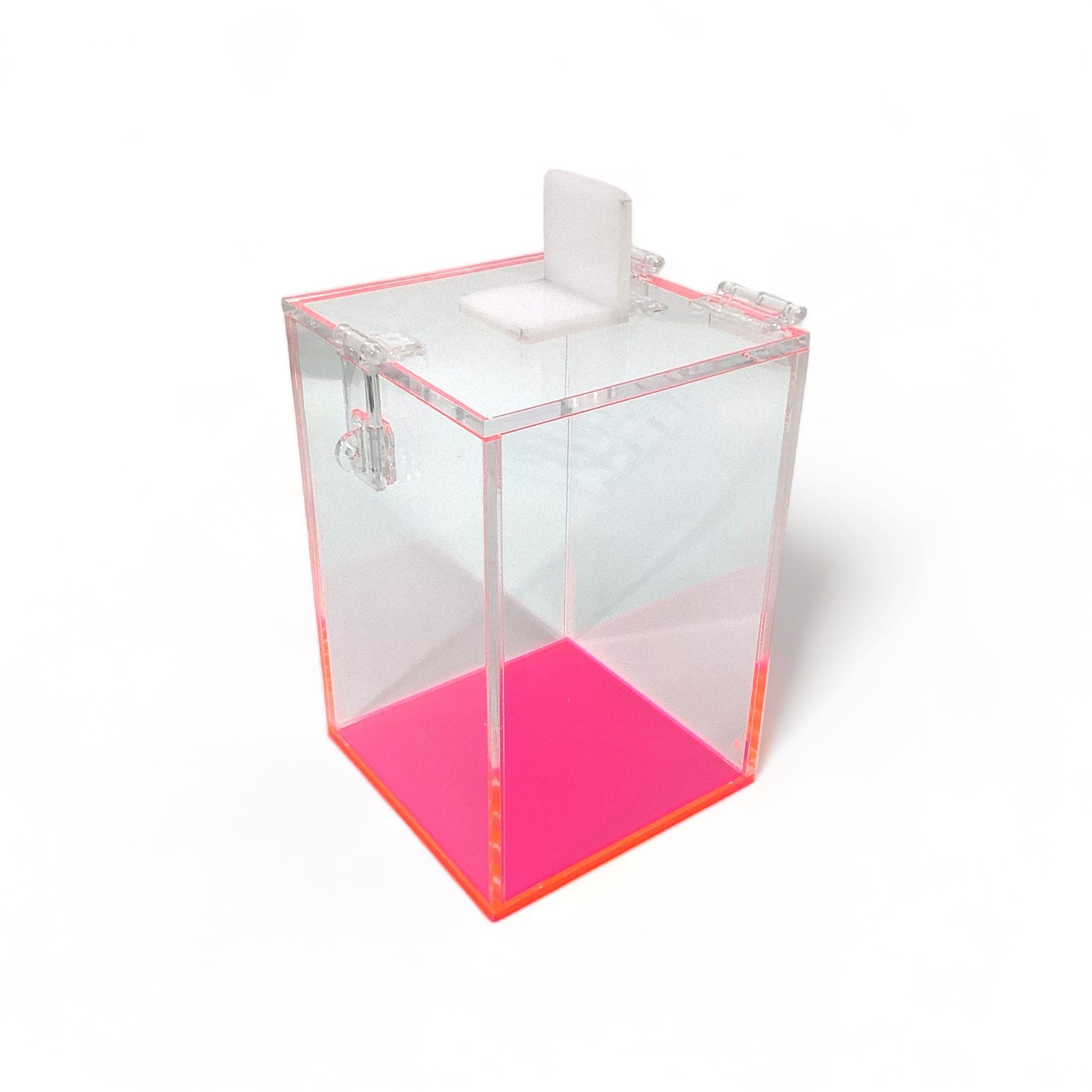 Clear and Fluorescent Acrylic Disposal Box for Lab and Medical Uses