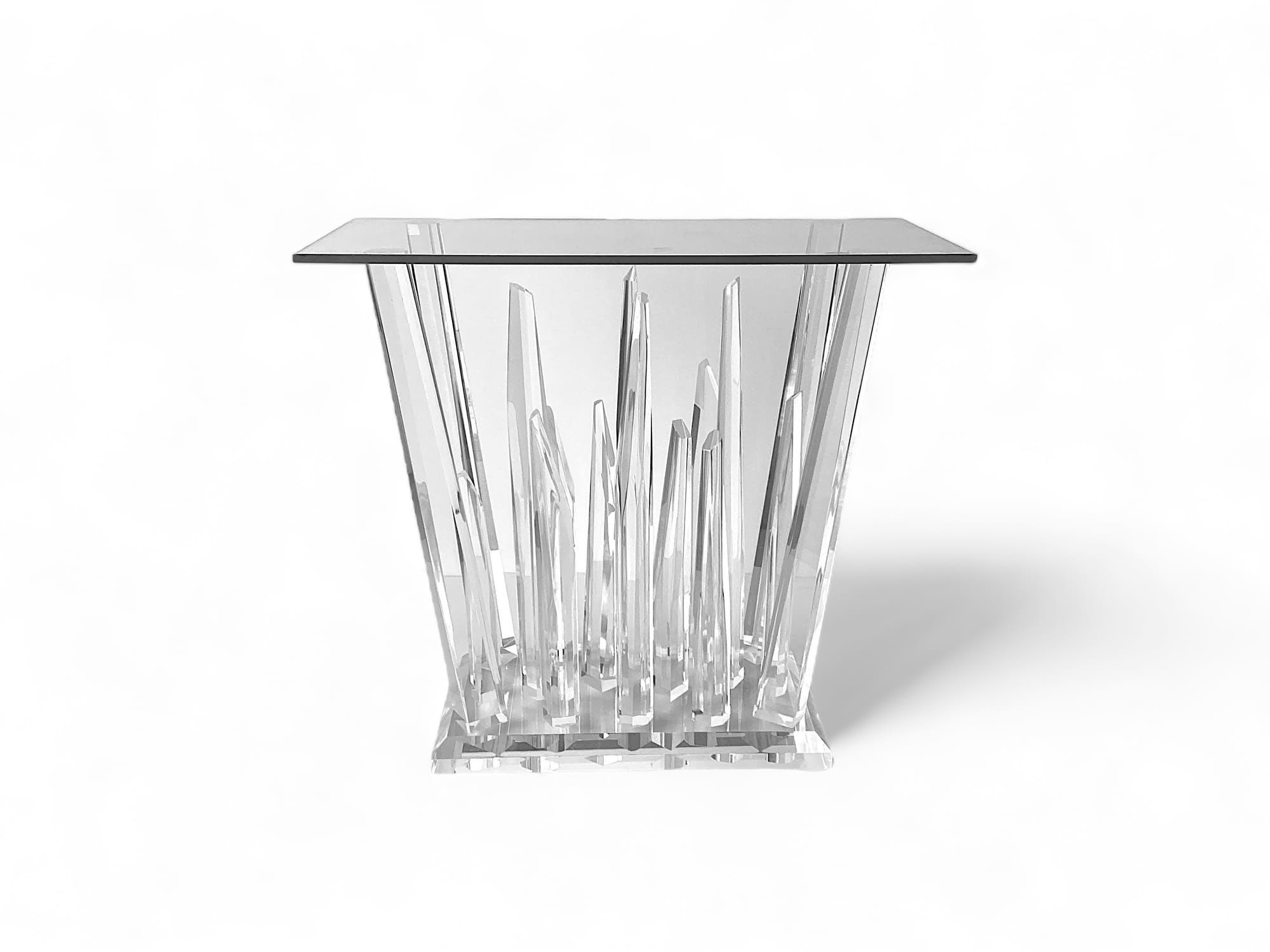 Custom Contemporary Clear Acrylic Stalagmite Table