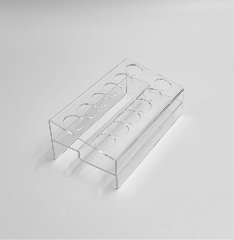 Clear Acrylic Display Stand W/ Laser Cut Individual Slots For Products CUSTOM ACRYLIC FABRICATION
