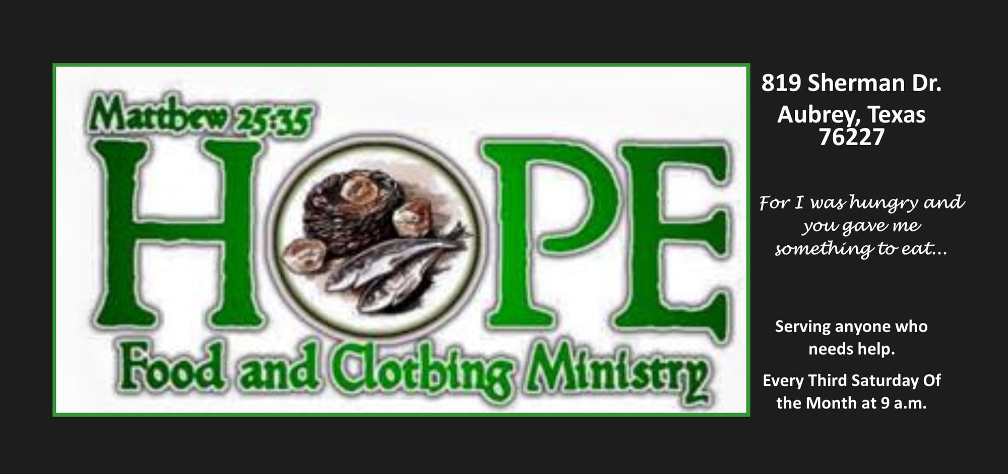 Hope Food & Clothing Ministry Recipe Book