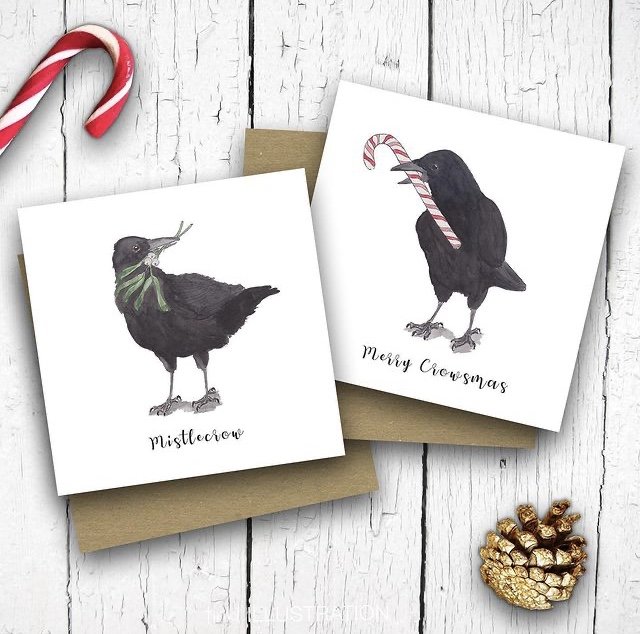 Christmas Card Set "Christmas Crows"