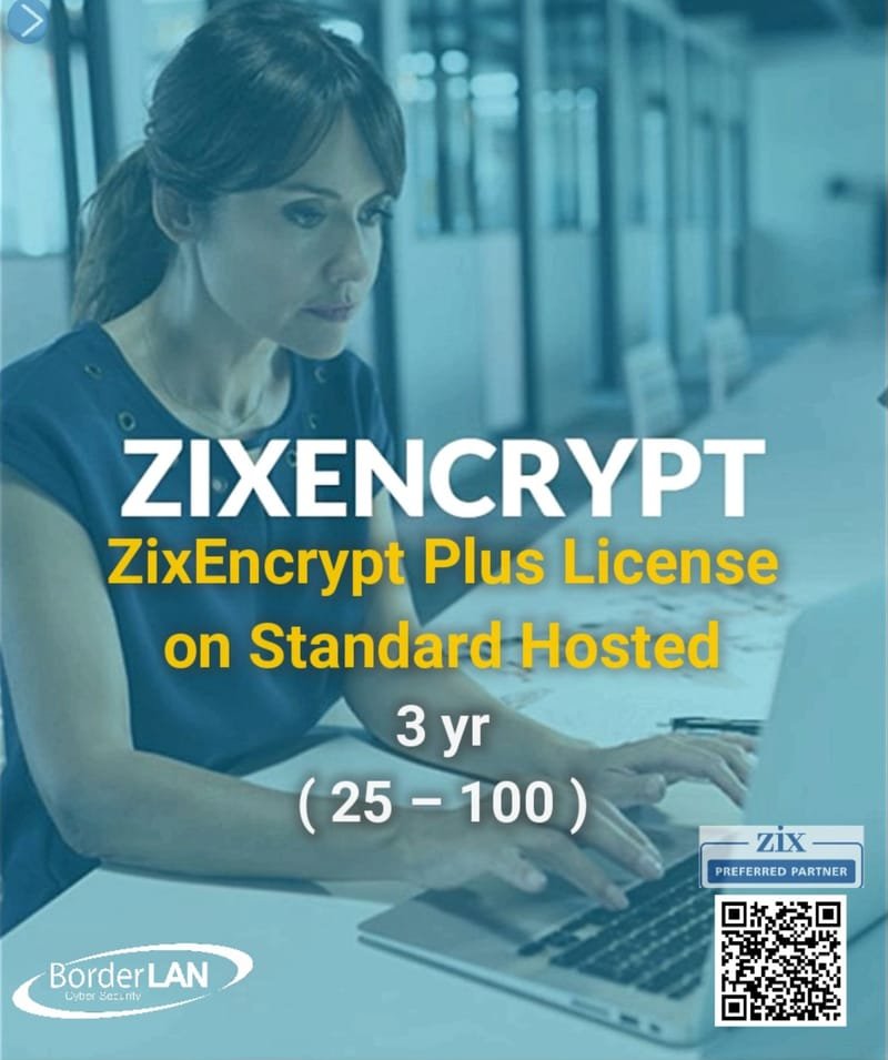ZixEncrypt Plus License on Virtual, 3 yr (25 – 100)