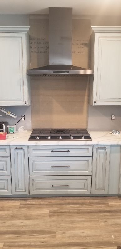 30" wall mount chimney style vent hood install $150