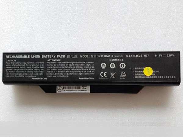 N350BAT-6 11.1V Laptop Batterie für Clevo 6-87-N350S-4D7 3ICR19-65-2 Series