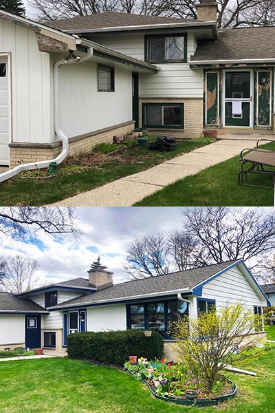 Exterior painting - before and after
