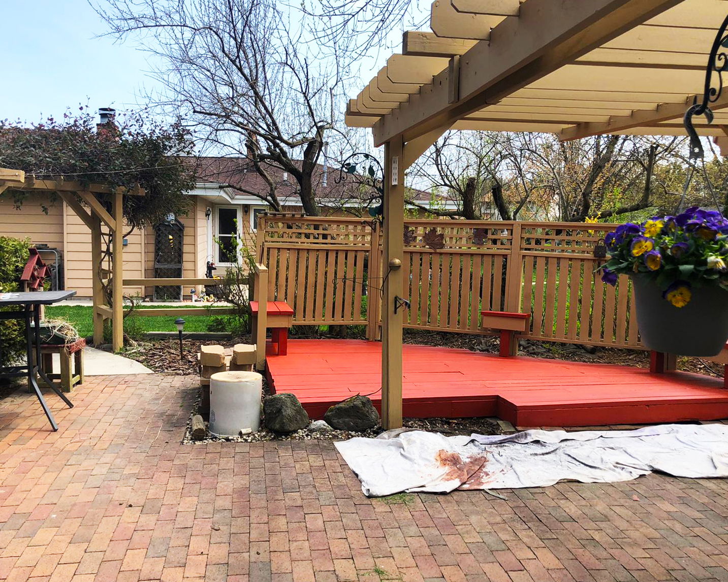 Deck, pergola and fence exterior painting