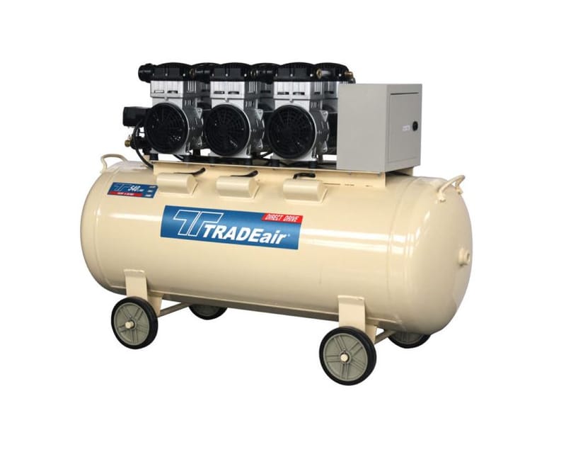 200L TradeAir 3.3KW/4.4HP Silent Oil Free Air Compressor - QUALITY PAINTS