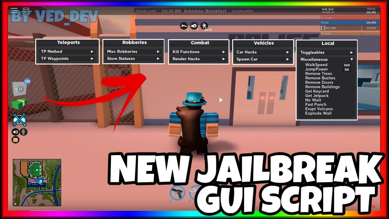 🔥THE BEST JAILBREAK GUI EVER MADE IS OVERPOWERED WITH[AUTO-ROB, GOD-MODE, KILL ALL, INFINITE MONEY]🔥
