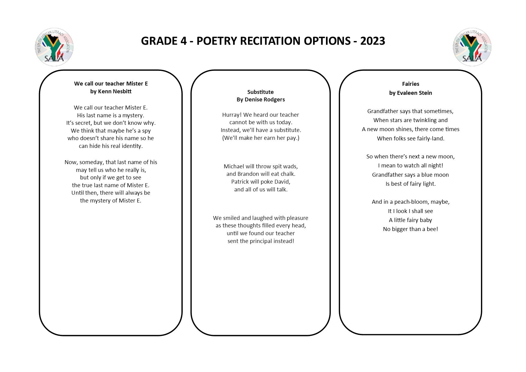 ENGLISH POETRY PRESENTATION TOPICS 2023 The South African Literacy