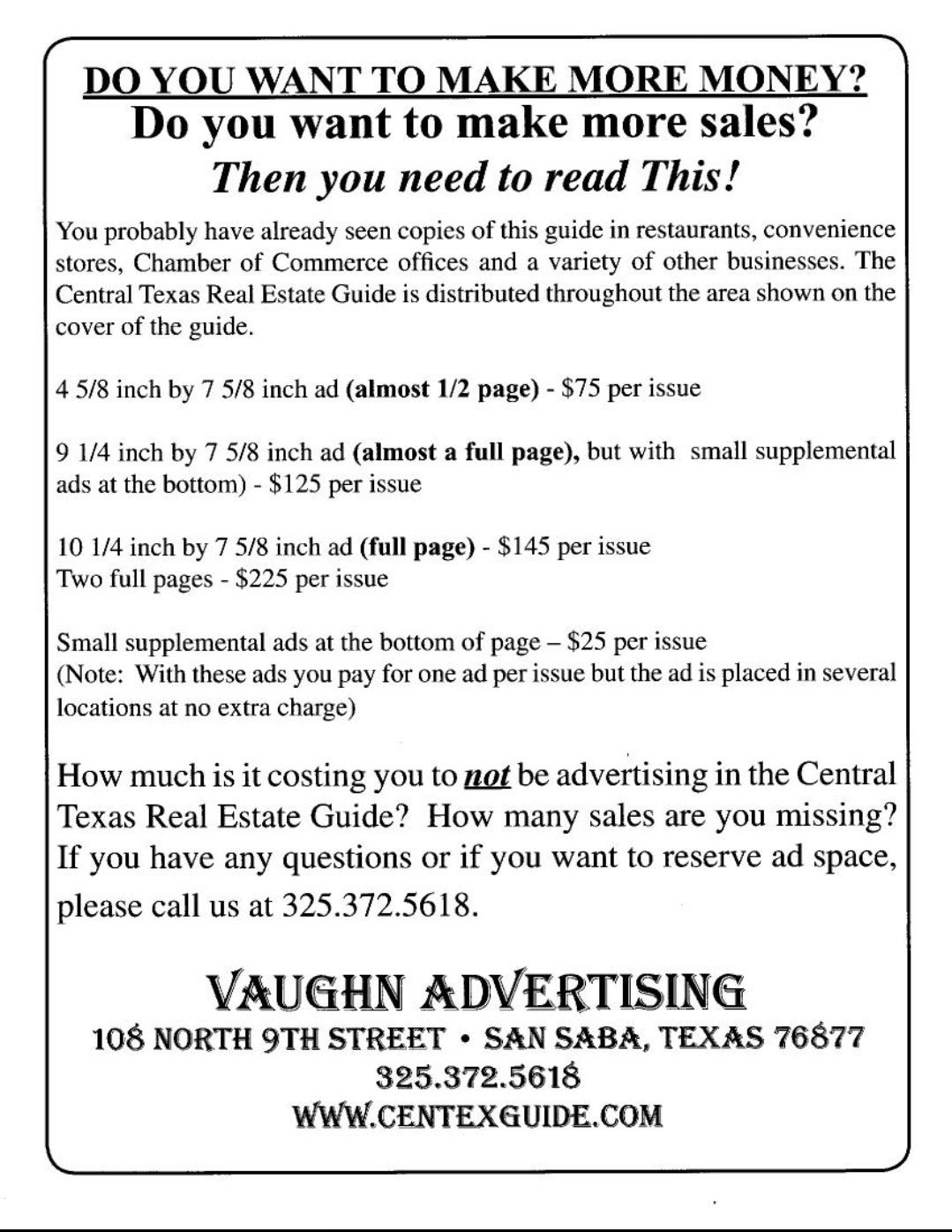 Vaughn Advertising Central Texas Real Estate Guide