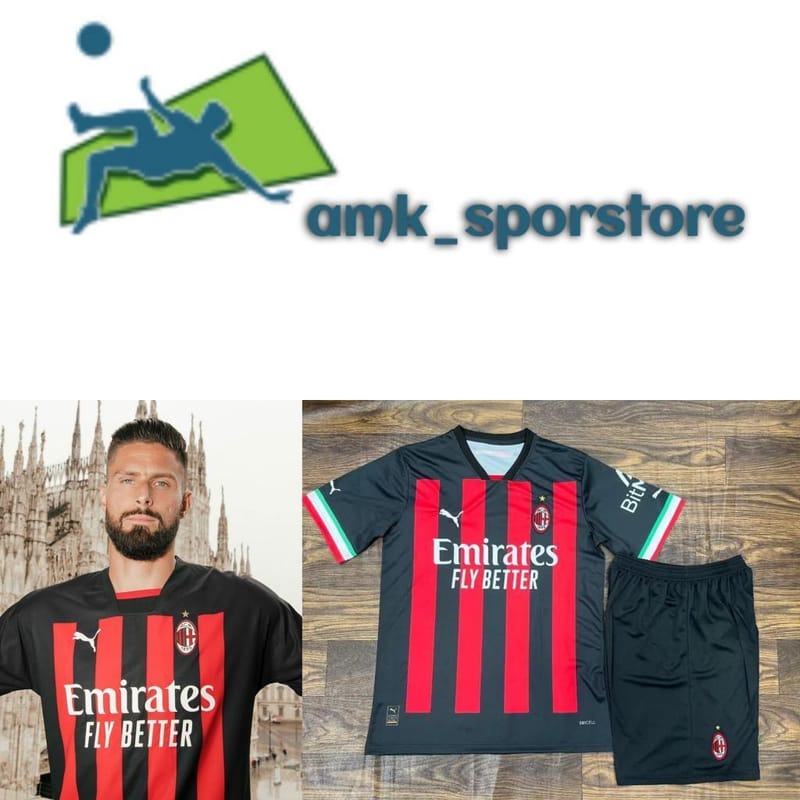 طقم اي سي ميلان الاساسي Amk Sporstore