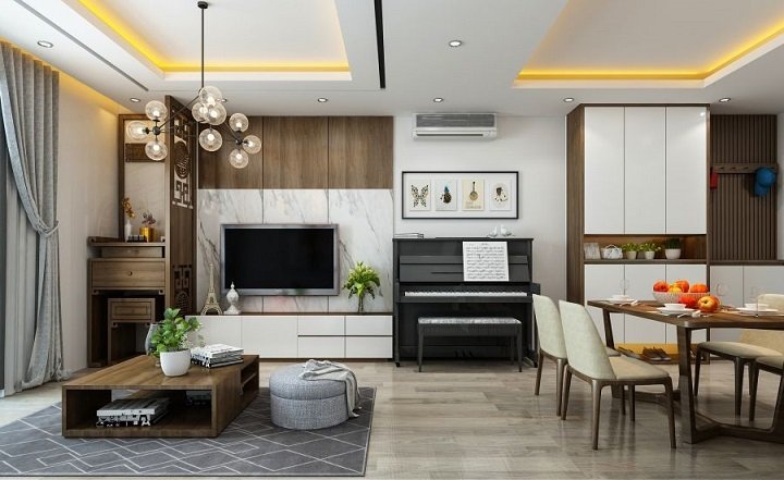 Gợi ý thiết kế nội thất chung cư phòng khách – phòng ăn