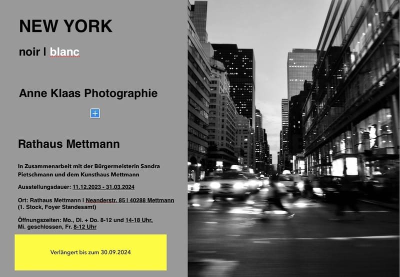 Rathaus Mettmann New York noir | blanc 11.12.2023 - verlängert bis zum 30.09.2024