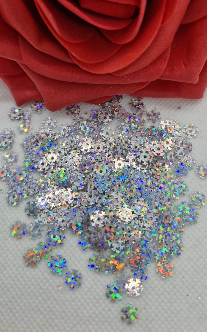 Holographic Snowflake Sequins