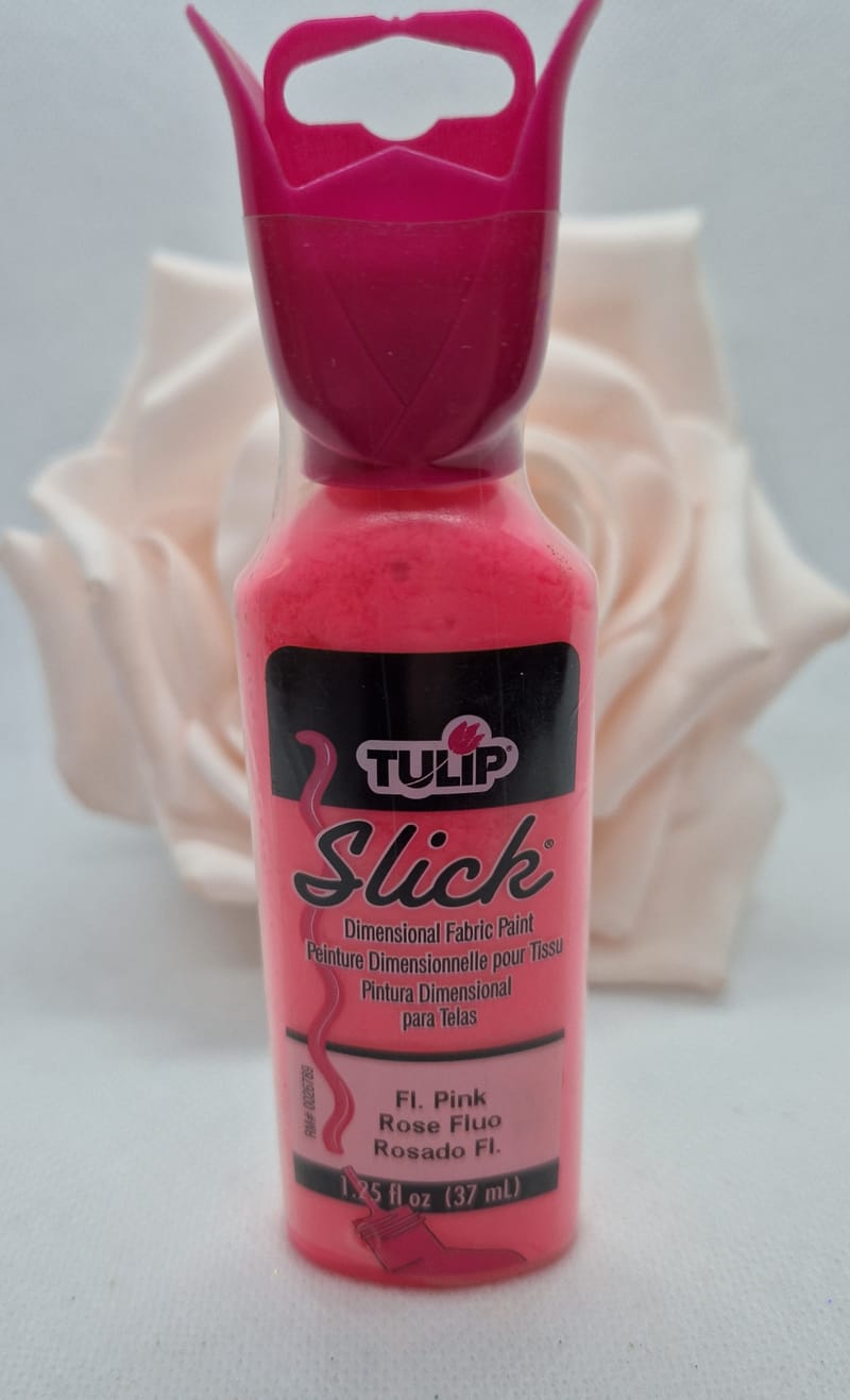 Fl. Pink Tulip Slick Fabric Paint Blingtastic