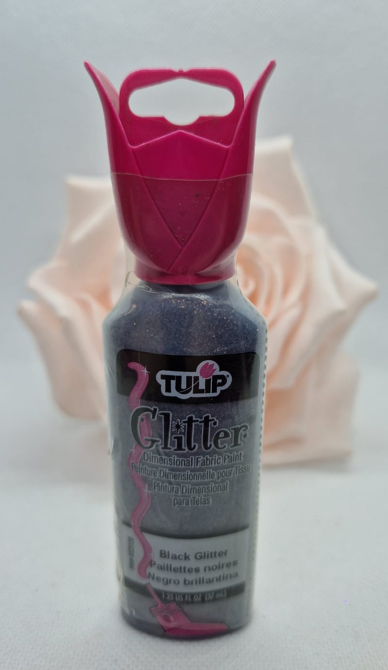 Black Tulip Glitter Fabric Paint Blingtastic